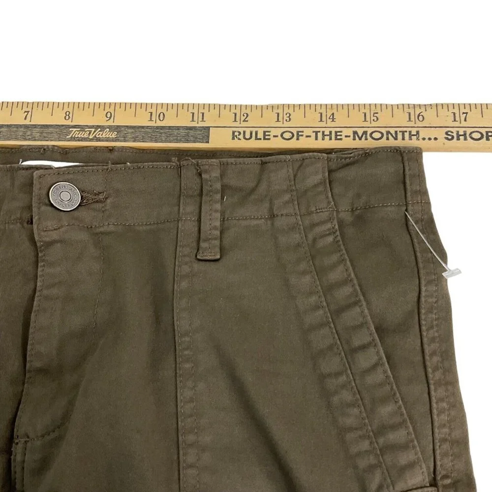 Kancan Jogger Pants Women's Sz 28 Green Brown 4 Pocket Cropped Mid Rise $78 Nwot - Picture 7 of 11